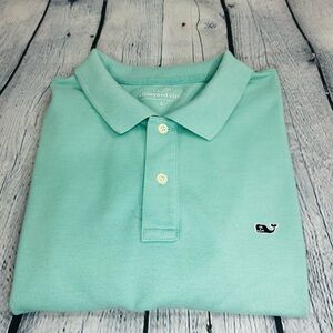 EUC - Men’s Vineyard Vines Regular Fit Stretch Pique Polo Green (L)